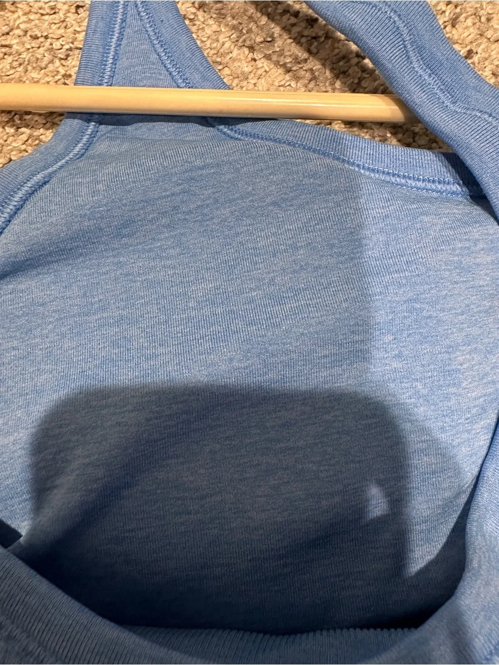 Lululemon Ebb to Street Tank Blue Linen Size 10 Ribbed Built-In Bra